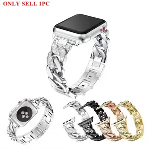 Fashionable Watch Band for Apple Watch (Band Only), Watch Straps, Smartwatch Strap, Rhinestone Decor Watch Band for iWatch Series 38/40/41mm & 42/44/45/49mm, Smart Watch Accessories, Wearable