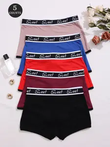Women's Letter Pattern Underwear Set, Panty Set, Comfortable Daily Wear, Stylish Women's Clothing Essentials, Perfect Gift Idea for Her