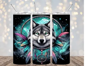 20 OZ DREAM CATCHER DESIGNS 9 OPTIONS INSULATED SKINNY TUMBLER W/ STRAW