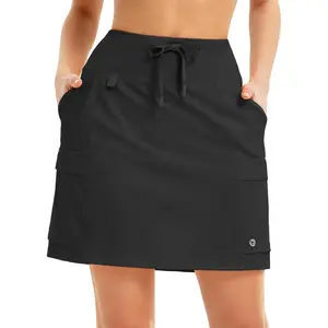 baleaf Women's 16" Hiking Cargo Skort Skirt High Waisted with Pockets Golf Workout UPF 50+ Sun Protection Quick Dry [PC:bgo026]