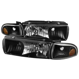 1991-1996 Chevrolet Caprice / 1994-1996 Impala Factory Style Crystal Headlights w/ Corner Signal Lights (Matte Black Housing/Clear Lens)