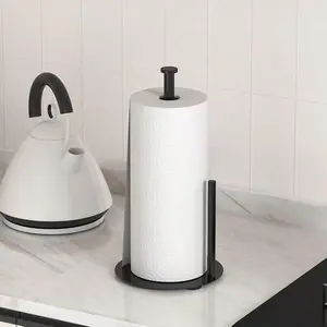 Stainless Steel Kitchen Paper Towel Holder, Weighted Base, Countertop Storage, Space Saving Design, Wall Mounted Organizer, Bathroom Counter Organizer, Toilet Paper Holder