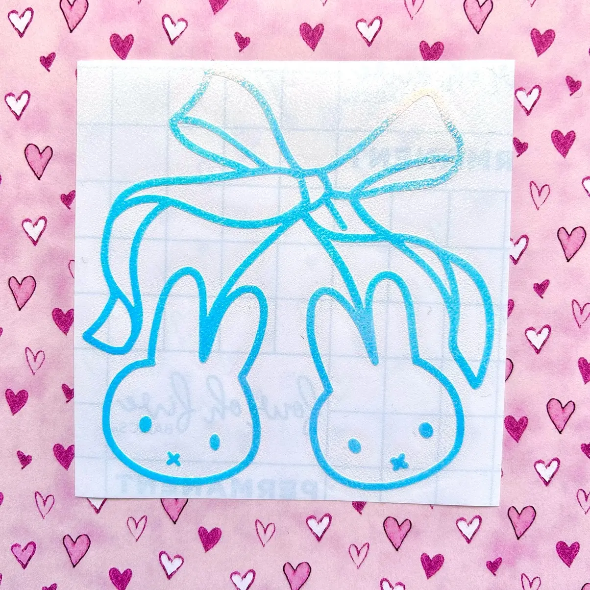 Bunny Bow Cherrys Waterproof Decal Sticker