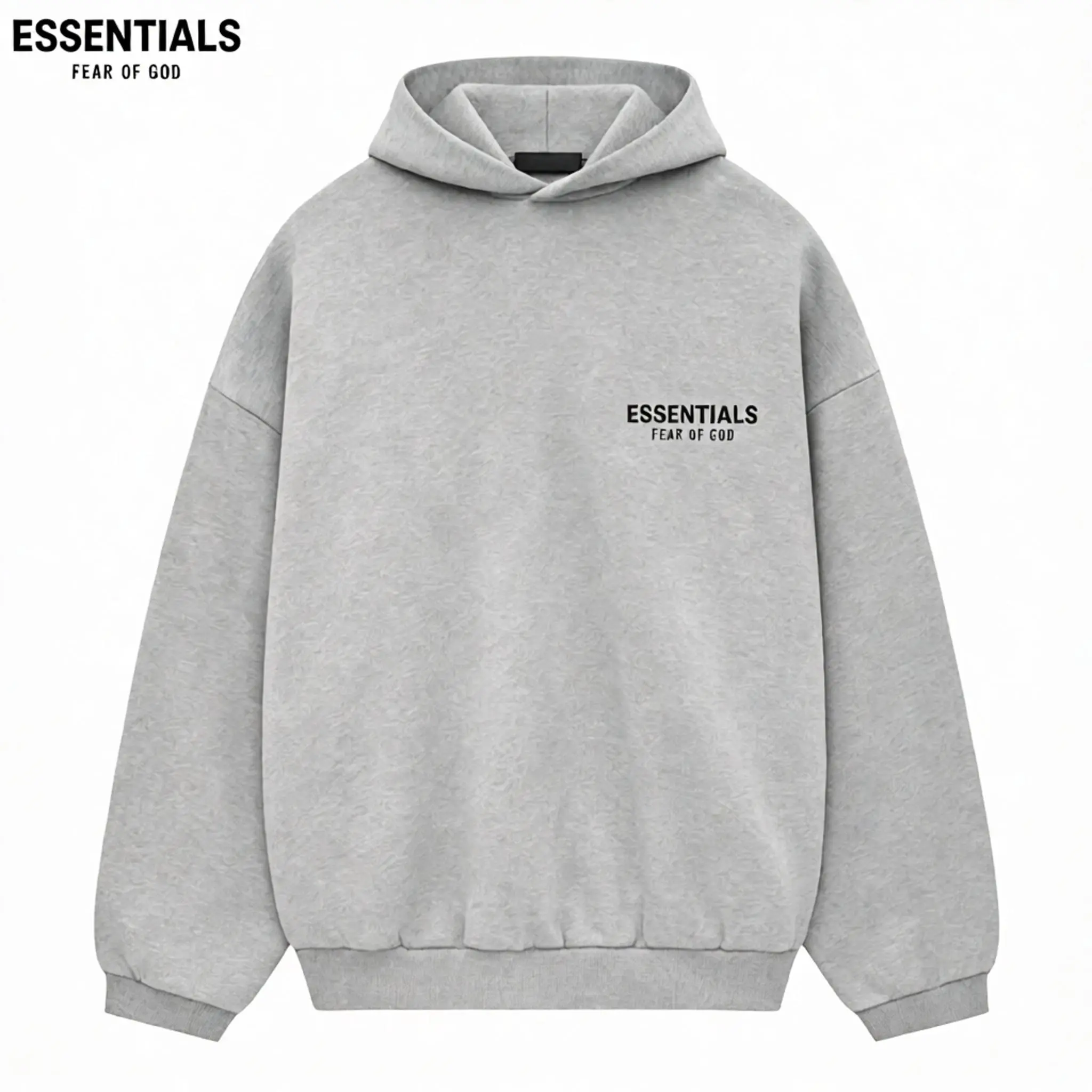 Fear of God Essentials FW24 Fleece Hoodie Men's Relaxed Fit Pullover Hoodie Heavyweight Casual Streetwear Sweatshirt Menswear Soft