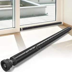 17-50 Inch Adjustable Sliding Door Security Bar Window Lock Stopper for Burglar Prevention & Child Safety, Fits Patio Glass Sliding/Vertical Windows, Black 1Pcs