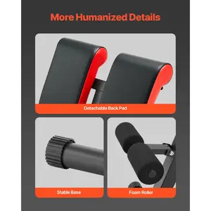 VEVOR Multi-Functional Weight Bench for Full Body Workout, Roman Chair Hyperextension Bench, 330 lbs Adjustable Foldable Equipment for Back Arm Core Ab Workout, Sit Up Exercise Machine for Home Gym