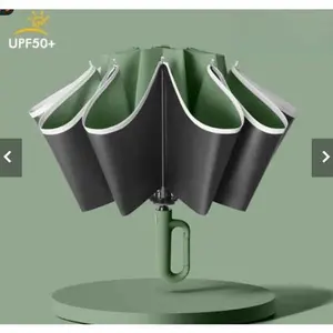 Large Folding Umbrella, 1 Count Automatic Open & Close Umbrella with Loop Handle for Rainy Days, Outdoor Rainproof Rainy Days Umbrella, Waterproof Umbrella for Car, Outdoor, Travel, Portable Folding Umbrella, Lightweight Waterproof Umbrella
