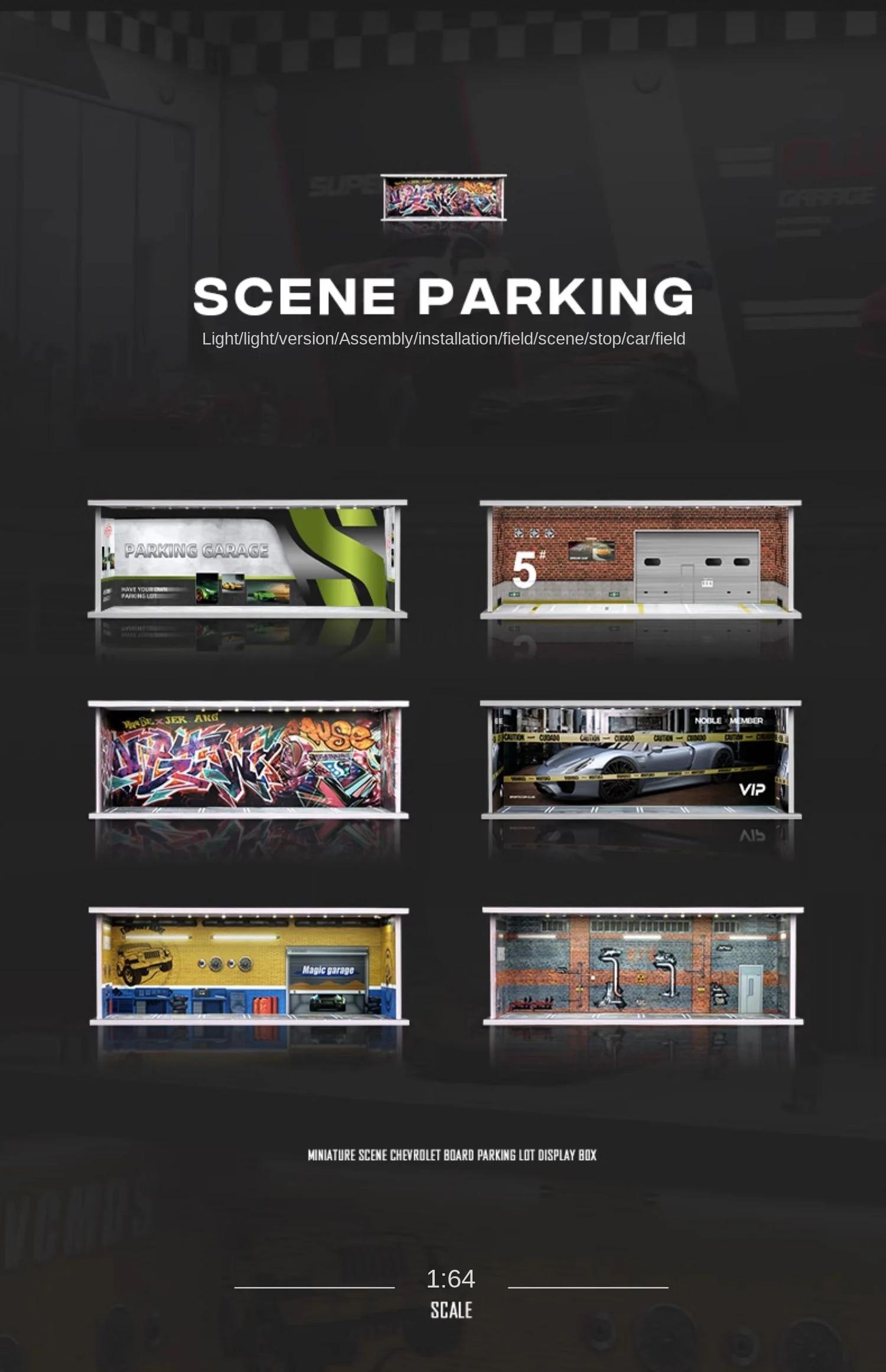 Collector 1/64 Garage Parking Lot Alloy Car Model Car Scene Storage Display Box Car Model Replica Collection Toys for Boys