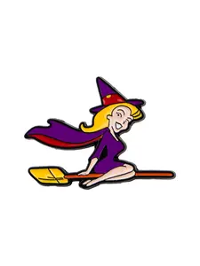 Magic Witch Enamel Brooch, Punk Vintage Style Badge, Unisex Fashion Accessory for Backpacks and Clothes, Perfect Halloween Gift for Friends