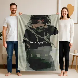 1 piece Aizawa Shota Inspirational Theme from My Hero Academia themed flannel blanket - Super soft flannel blanket, suitable for beds and sofas, all-season use, modern design, digitally printed pattern, 100% polyester material, machine washable