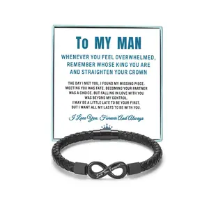 To My , Infinity Bracelet |   Braided Bracelet for Teenager/Teenager, Love You Forever and Always, Fashion Wristband, Ideal Gift for Husband on Valentine's, Birthday, Christmas, For Teenager