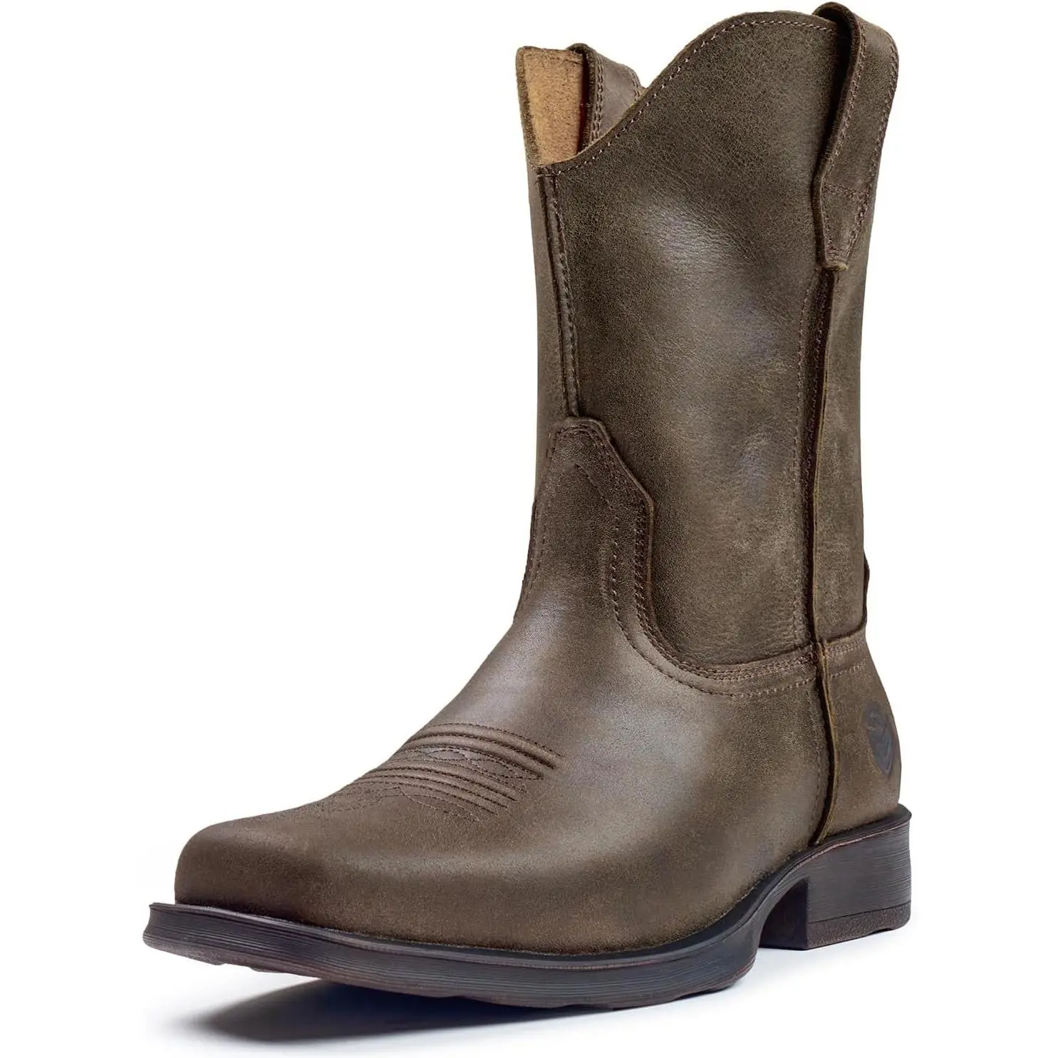 Men's 10 inch Western Cowboy Work Boots for Men Square Toe,Premium Full Grain Leather,Goodyear Welted,Superior Oil/Slip/Water Resistant
