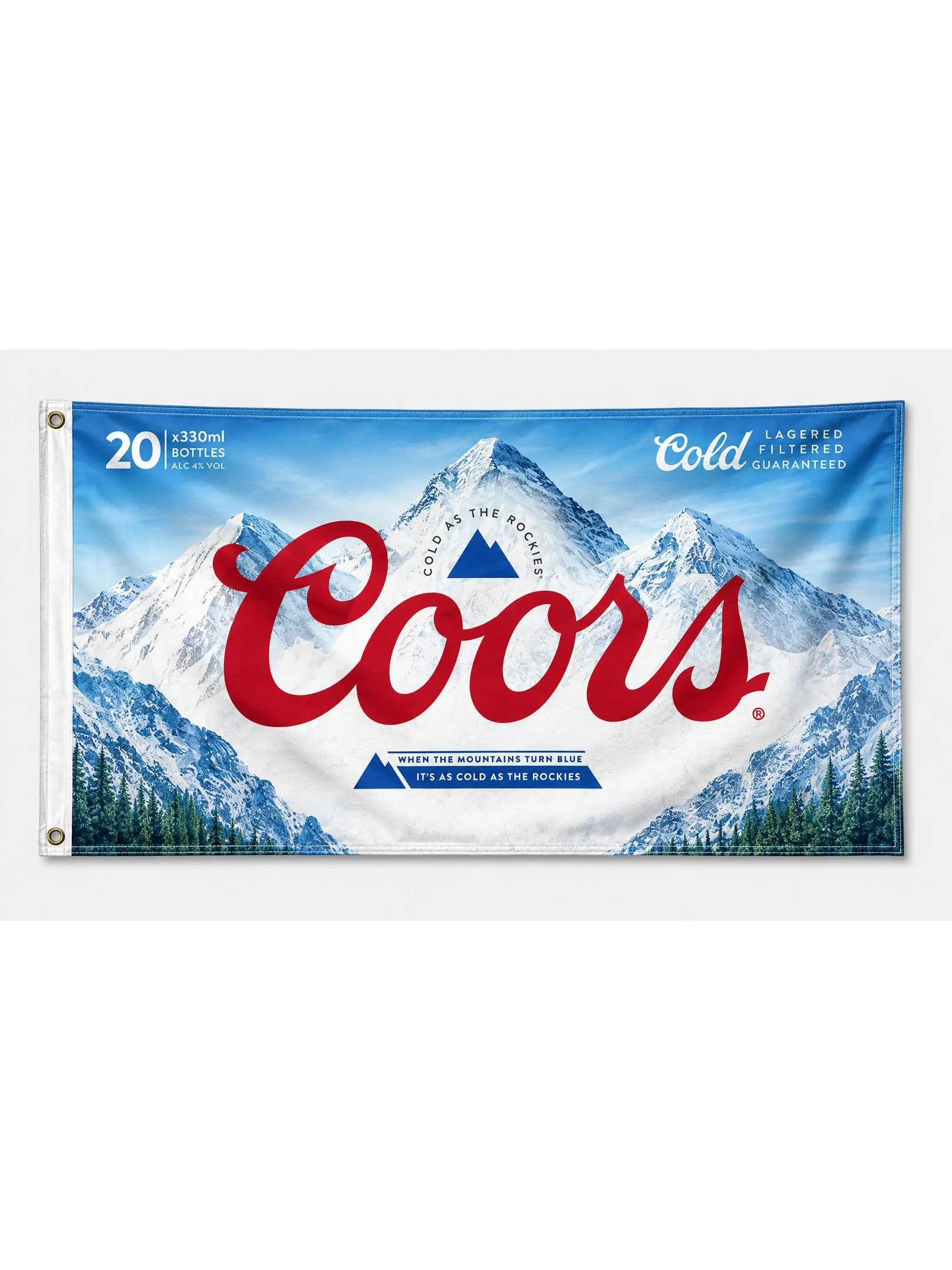 Coors Light Mountain Beer Flag 3x5FT, Cold As The Rockies Wall Banner, Man Cave, Garage & Bar Decor Gift