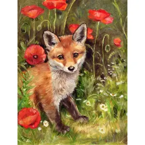 212 MAIN Fox Cub by Debbie Cook Full-Size House Flag - Fade Resistant, Wildlife Scene Artwork for Outdoor Display & Home Decor