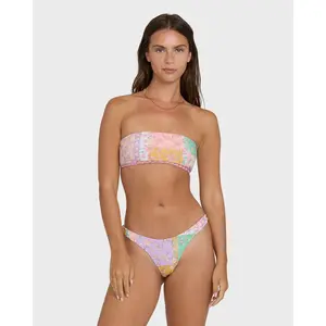 BILLABONG Women's Dreamy Daze Tully Reversible Bandeau Bikini Top, Strapless Recycled Nylon Stretch Soft Minimal Tan Lines Beach Swim Wear