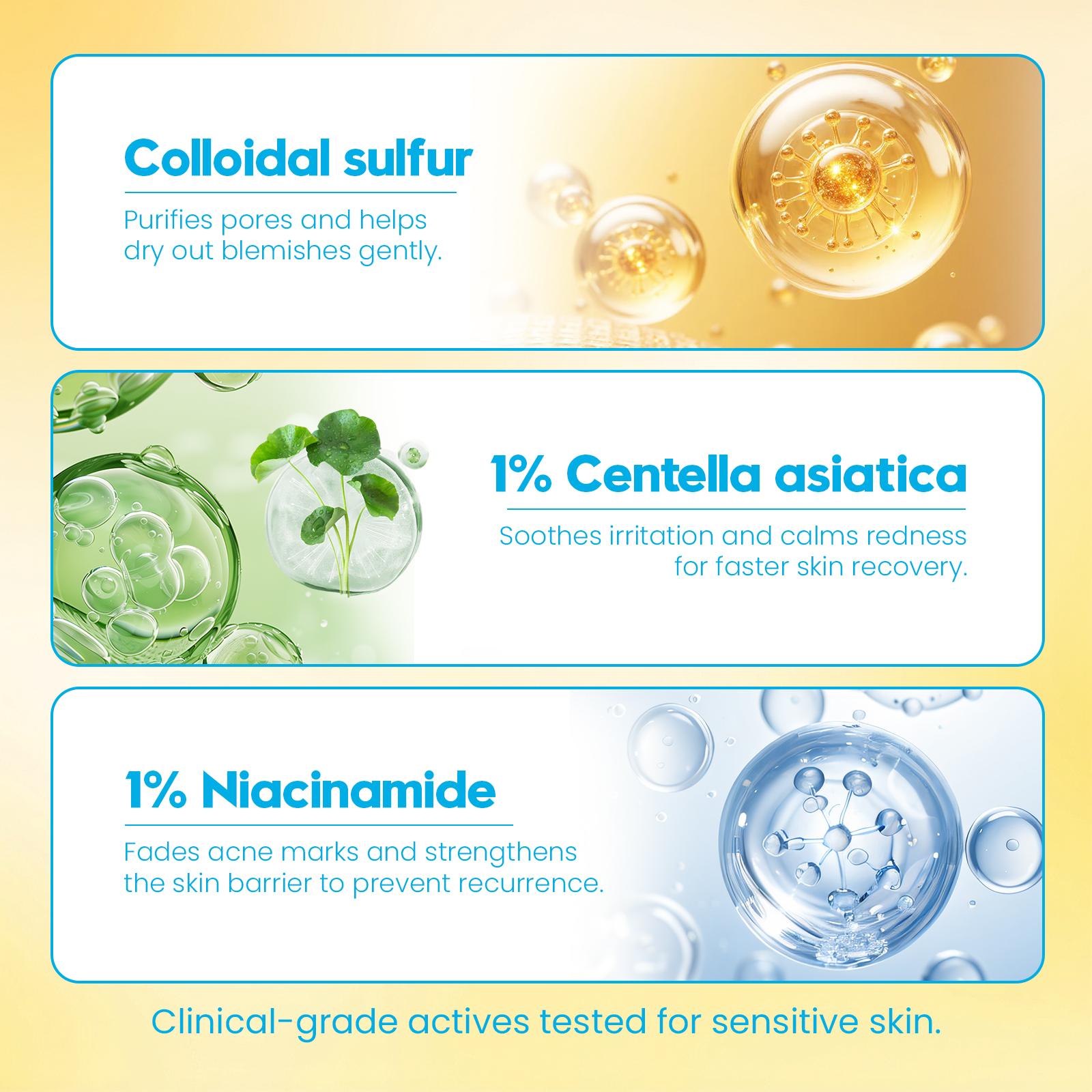 Invisible Liquid Pimple Patch | Fast-Acting Acne Spot Treatment | Calming Sulfur & Niacinamide Gel