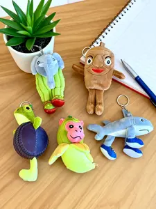 Cute Plush Keychain Doll, Anime Hand Figure and Shark Toy, Brainrot Style Collection, Ideal Gift for Kids and Fans, Trendy Cute Keychain
