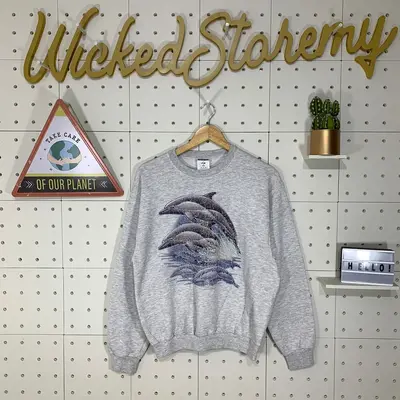 【mahagrid】DOLPHIN SWEATSHIRT Dolphins Sweater - TikTok Shop