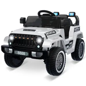 GARVEE 12V Electric Ride-On Truck with Parent Remote Control, Twin 35W Motors, 3 Speed Settings, LED Lights, Music & Horn, Spring Suspension – Perfect Gift for Ages 3-5, White