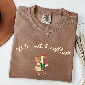 Comfort Colors Off To Watch Softball Shirt, Funny Softball Mom T-Shirt, Game Day Softball Fan Tee, Cute Softball Lover Gift, Women Softball Graphic Tee