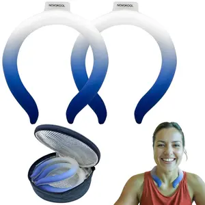 NOVOKOOL - 2 Pack Neck Cooling Tube with Insulated Bag - Reusable Ice Ring Neck Cooler Indoor Outdoor - Wearable Cooling Ring - Relief for Summer and Hot Flashes - Ice Ring Freezes Under 64℉