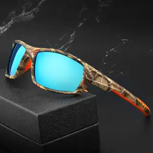 Silicone Nose Pad UV400 Men's Polarized Camouflage Frame Sunglasses Driving Sun Glasses Color Film Oversized Aviator with Protection olardria sunglasses waste airport travel accessory wrap  around  shades Sunglasses   unisex vintage  Heptagram Sunglasses