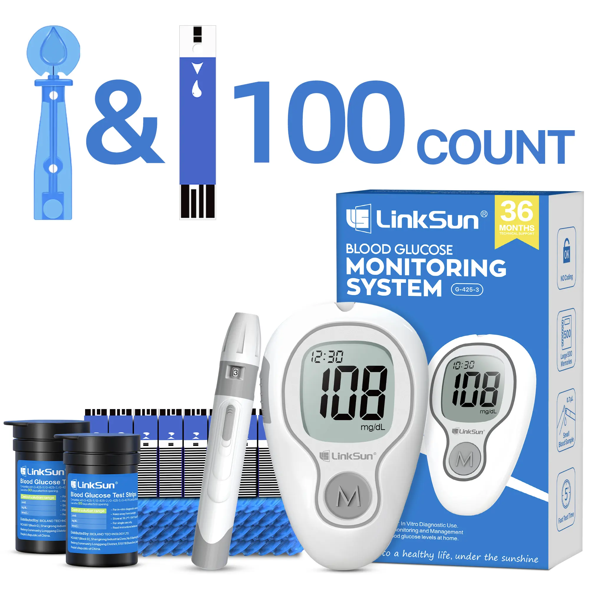 1 Machine + 100 Test Papers & Needles