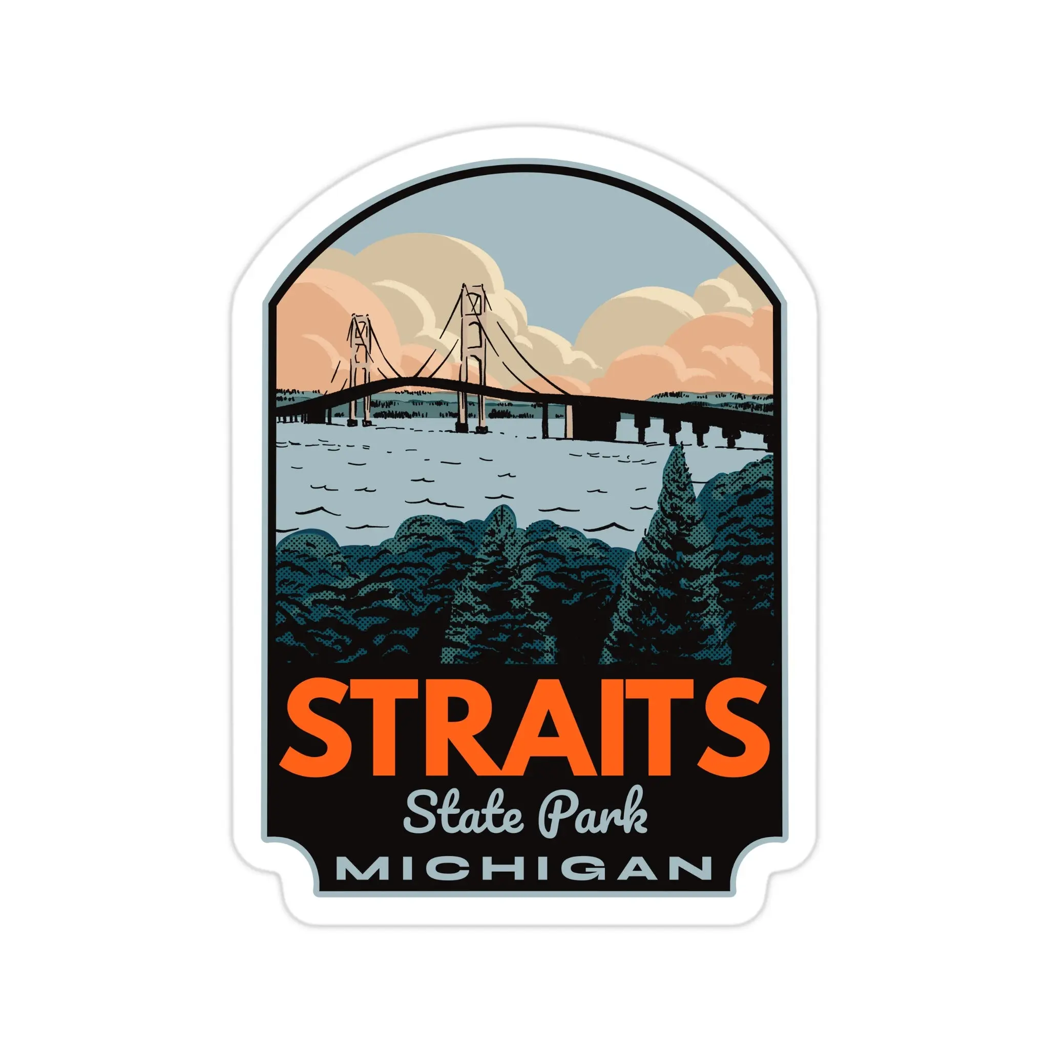 Straits State Park Michigan - Vinyl Sticker