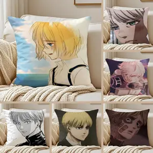 Armin Arlert Pillow Case Cozy short plush cover made with breathable organic fabric double sided artwork and a sleek invisible zipper ideal for durable warm and stylish home setups