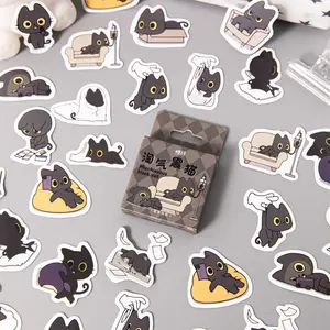 46 Pcs Cute Balck Cat Stickers for Scrapbooking Diary Laptop Junk Journal Notebook Kids Envelope Card Making Diary Planner Craft DIY Craft Decoration, 23 Patterns