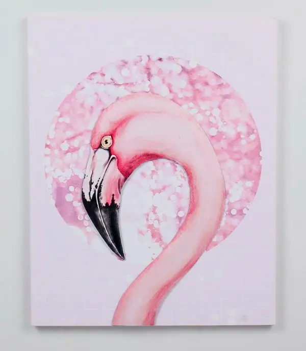 16.53 in. 3D Canvas Wall Art, Pink
