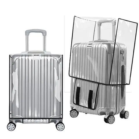 Clear Luggage Cover, 1 Count Waterproof Dustproof Luggage Cover, Transparent Luggage Protector, Dustproof Travel Luggage Cover for Various Suitcase Size PVC Luggage Covers