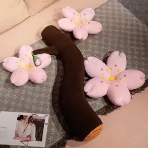 New  Pink Cherry Petals Pillow Girl Bedroom Living Room Decor Bay Window Floor Seat Cushion Plush Tatami Cherry Blossom Cushion