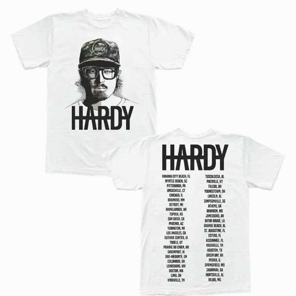 Hardy White Photo M&C Tour T-Shirt, Country Music Graphic Tee, Vintage Cotton Unisex Shirt, Casual Streetwear for Fans, Collectors, and Music Lovers