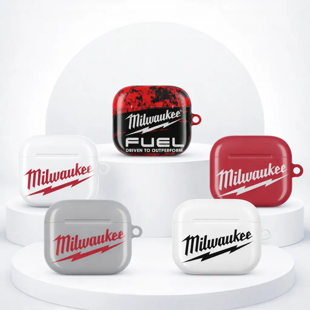 Milwaukee Tool AirPods Case, Protective Cover for AirPods Pro & AirPods 1/2/3/4, Rugged Workshop Design, Mechanic Gift, Tool Lover Accessory