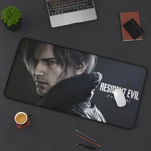 Leon Kennedy RE9 Desk Mat, Survival Horror Gaming Mousepad, Resident Evil 9 Requiem Accessory, Video Game Character Artwork