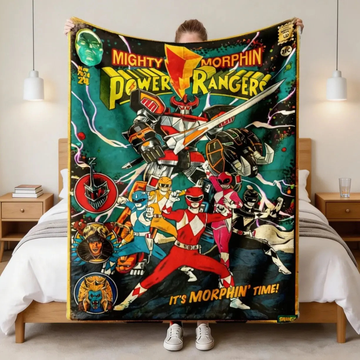 Super Sentai Flannel Blanket, Super Soft Cozy Throw, Adult Flannel Blanket, Kids Flannel Blanket, Plush Sofa Bed Travel Holiday Gift