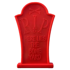 Headstone Ultra Durable Nylon Dog Chew Toy - Red, 6.5" x 4" x 0.6", FDA Compliant, Dishwasher Safe, for Dogs 15-80 lbs - Halloween