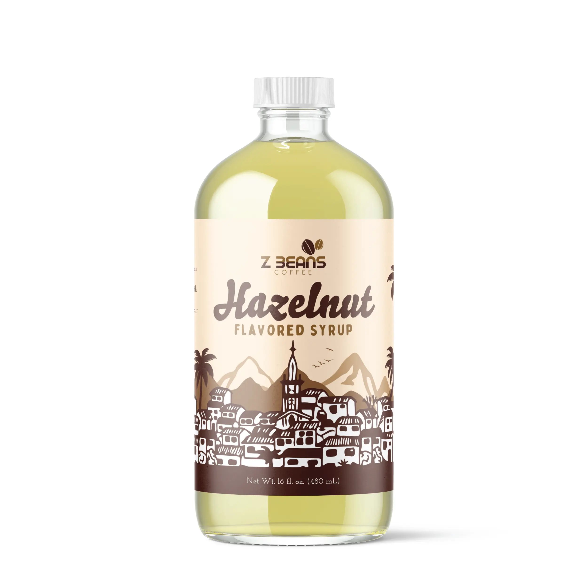 Z Beans Coffee - 16oz. Hazelnut Flavored Syrup