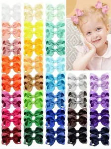 60pcs cute bow hairpins for kids, multi-color fun hairpins, four seasons hairpins suitable for daily casual wear, festival and party decorations, ideal for Valentine's Day, Cute Hair Accessories, barrettes (colors are shipped randomly)