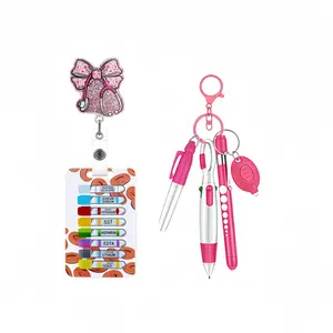 Nurse Badge Scroll & Pen Set, Cute Butterfly Stethoscope Shape, Includes Lab Test Tube Reference Card, Ideal Gift for Nurses
