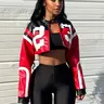 Varsity Jacket Women Hipster Letter Print