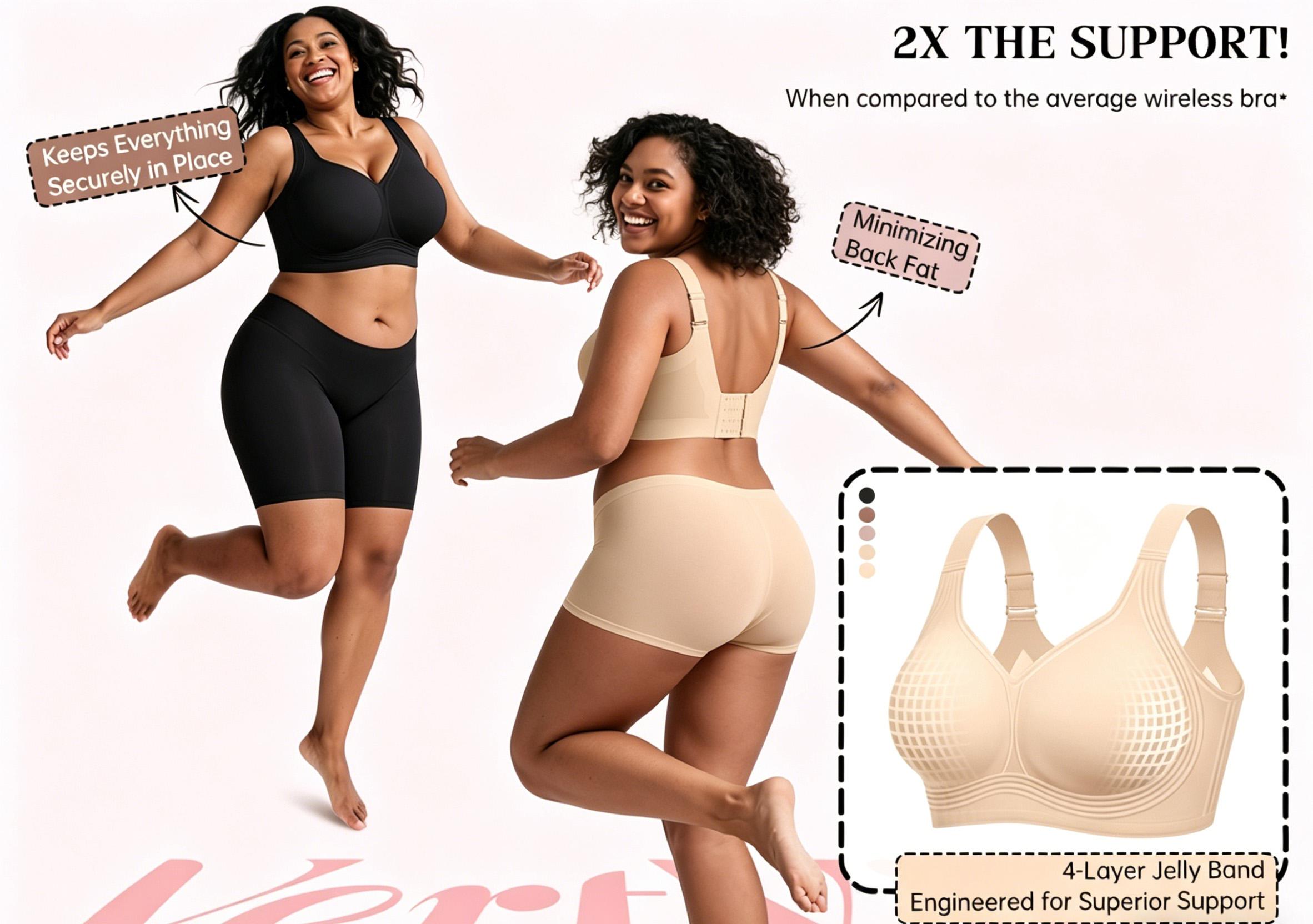 Vertvie Jelly Bras Emerald Green, Wireless Full Coverage Bra Seamless Classic Adjustable T-Shirt Bra for All Day Comfort, Plus Size S-5XL