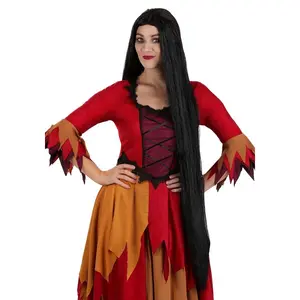 Women's 40" Long Black Wig