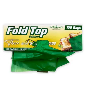 Fold Top Edition Sandwich Bags, 6.5 x 5.5 inches, 150 Count, Green Organiser Containers Kitchen Utensils Storage