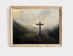 Christian Artwork Orthodox Cross Painting, Wooden Christian Cross, Antique Crucifix perfect Christian Print