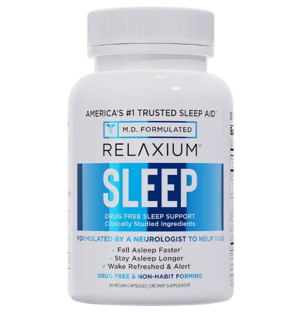Relaxium Sleep Aid for Adults, Melatonin 5mg with Magnesium Glycinate, Sleep-Promoting Valerest & Ashwagandha, Non-Habit Forming Sleep Supplement, 60 Capsules, 30-Day Supply