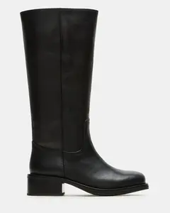 RIGGS BLACK LEATHER WIDE CALF