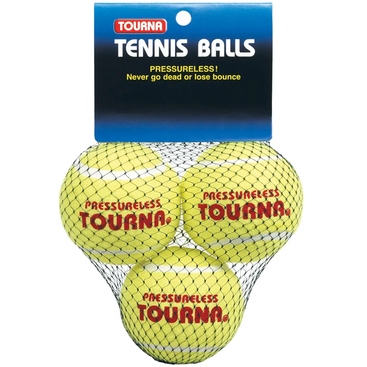 Tourna Practice Pressureless Tennis Balls - Bag (3 Balls)