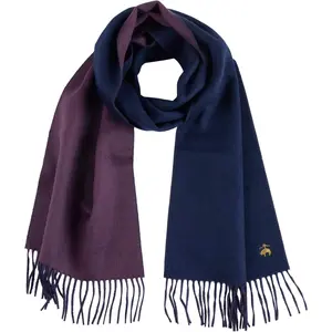 Brothers  and Cashmere Woven Patterned Scarf with Twisted Fringe - Men's Luxury Winter Scarf, 66" x 12"